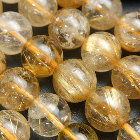 Golden rutilated quartz beads.