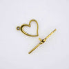 Gold heart toggle clasp.