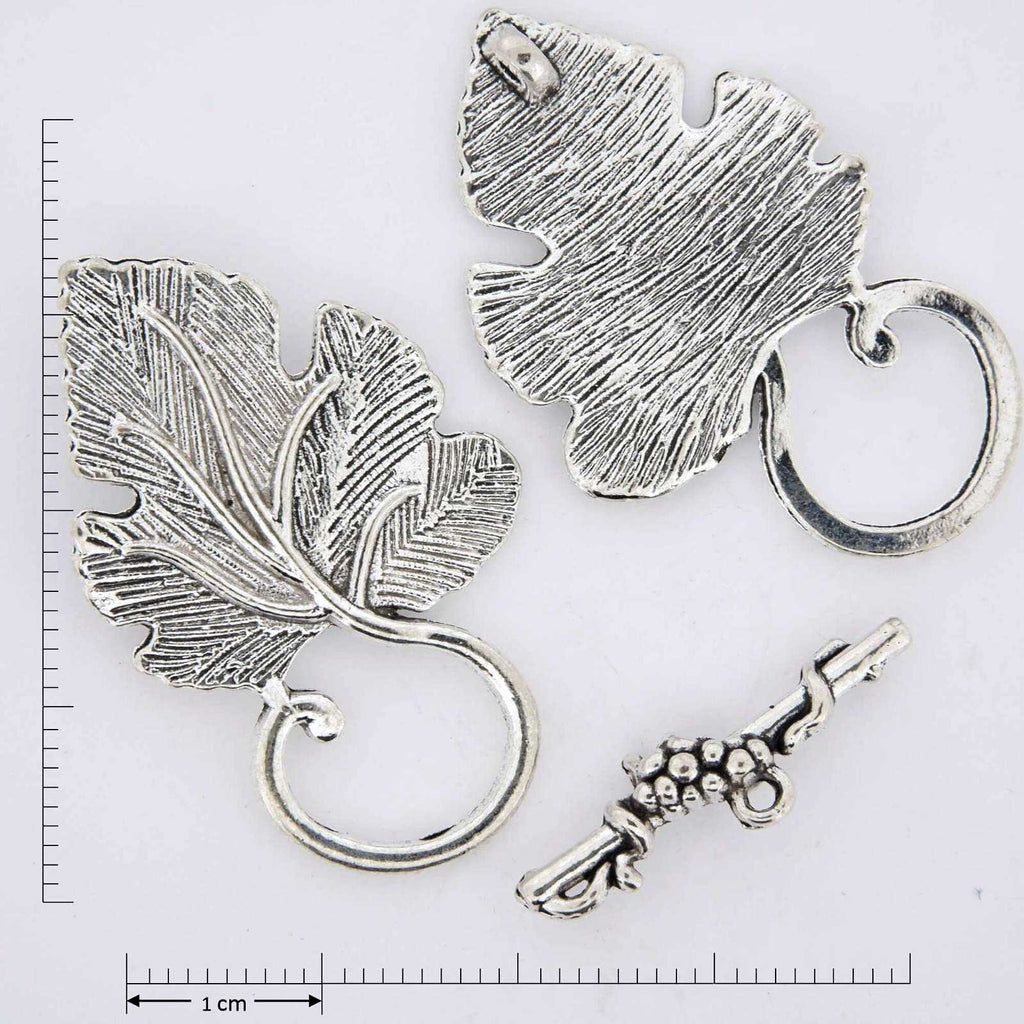 Silver jewelry findings toggle clasps.
