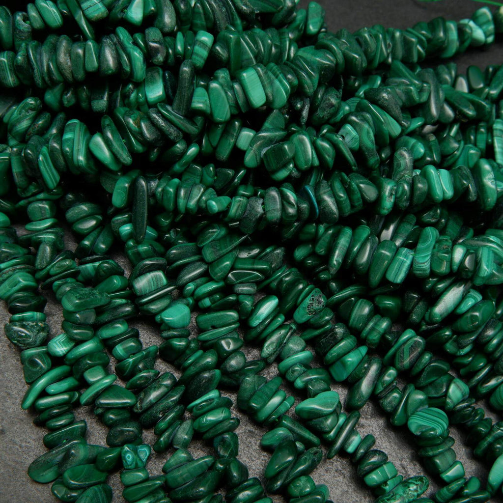 Malachite beads.