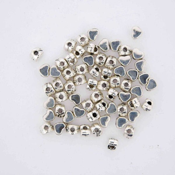 Silver heart jewelry findings.