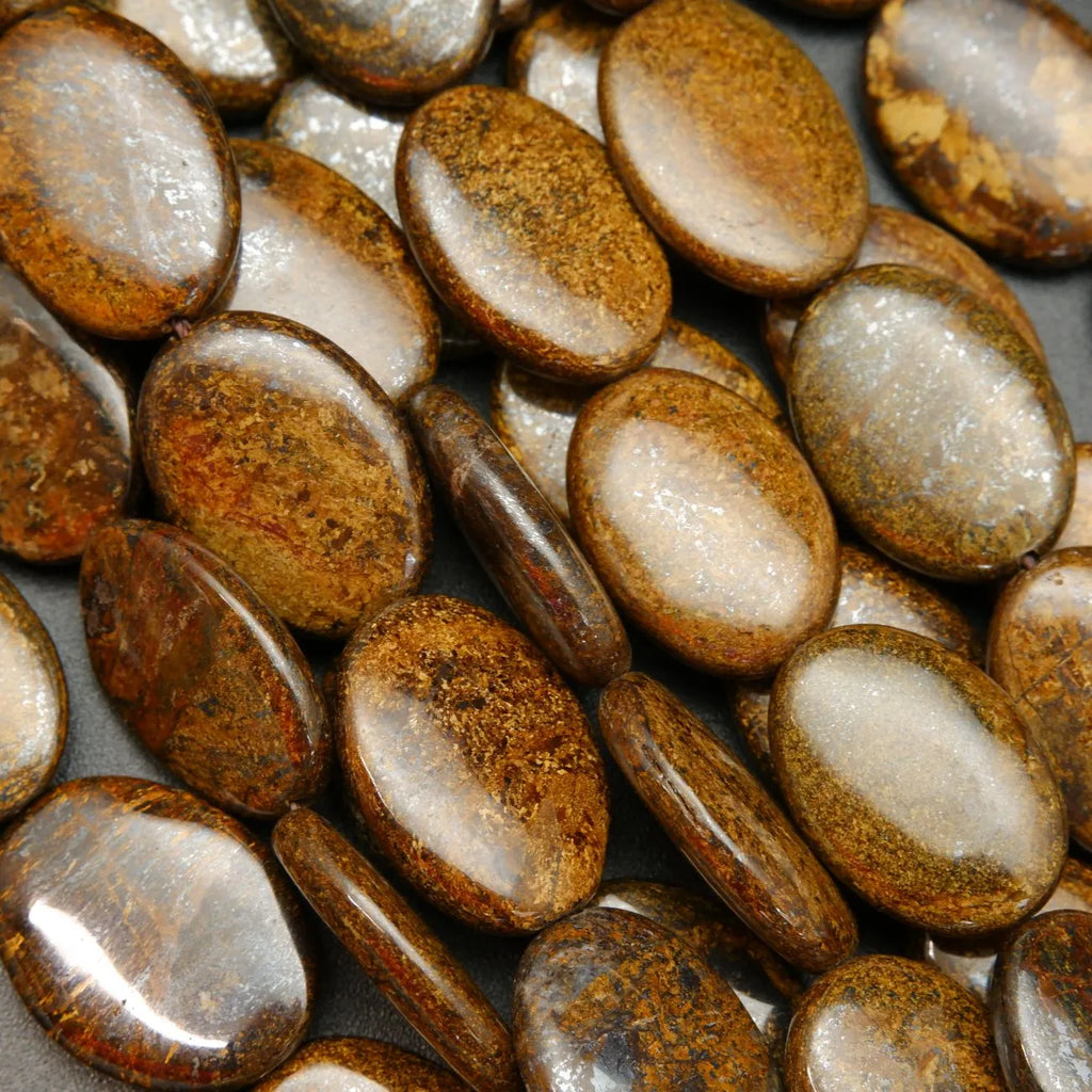Bronzite oval beads.