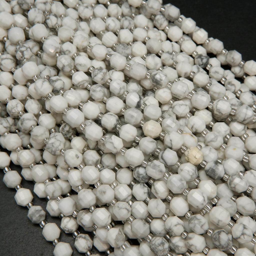 White howlite beads.