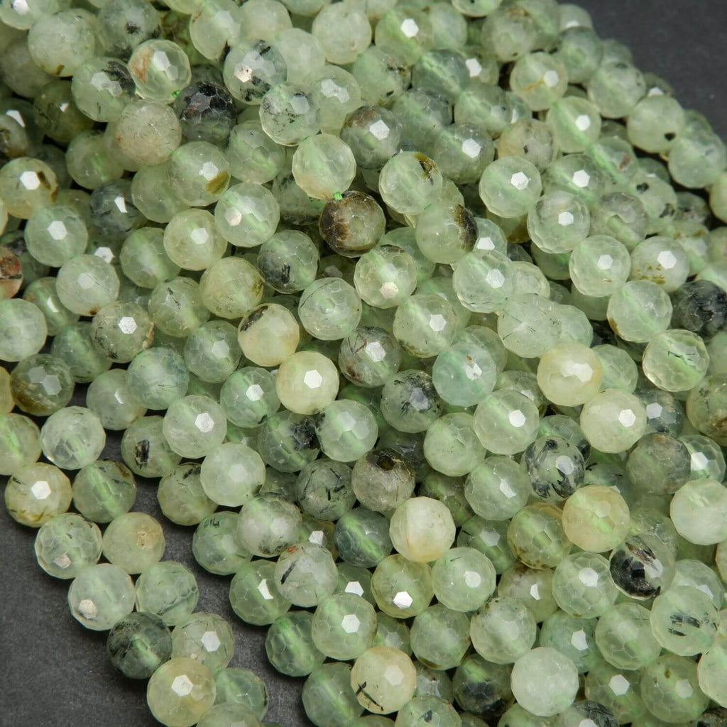 Prehnite A · Faceted · Round · 5.8mm, 8mm, 10mm **CLEARANCE**, Bead, Tejas Beads
