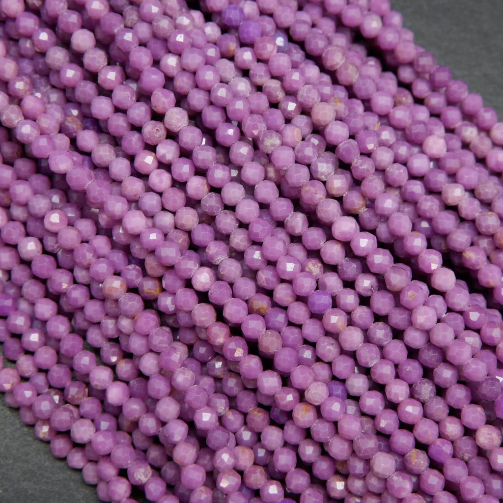 Round Microfaceted Phosphosiderite Beads For Jewelry Making