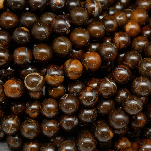Australian boulder opal round beads, 9mm gemstone beads