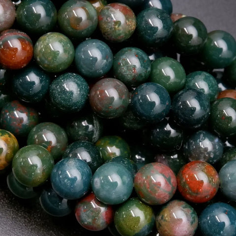 Green and red bloodstone beads.