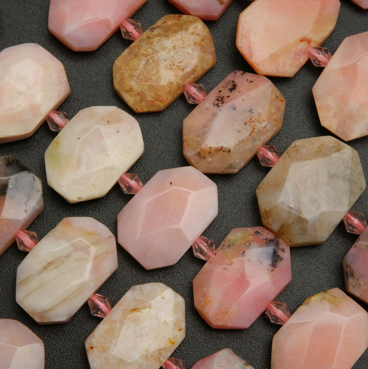 *8* 17x11mm Gold Washed Pink Opal Heart Leaf Beads, Women's