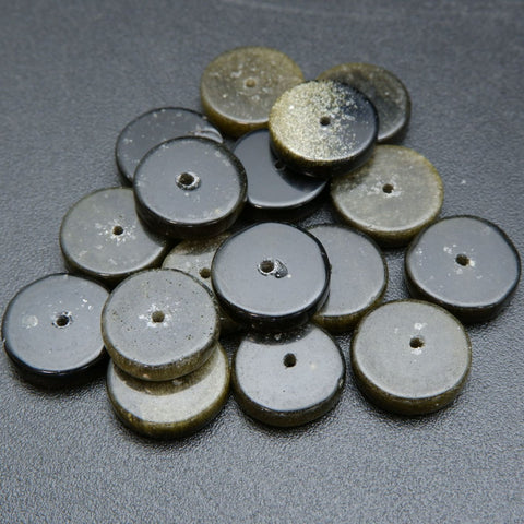 Disk shape beads for jewelry making.