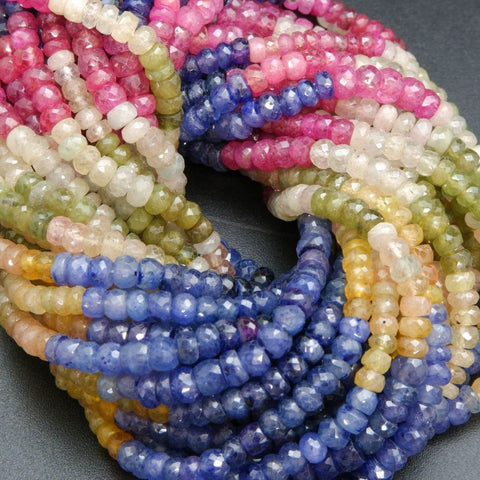 Multicolor sapphire beads.