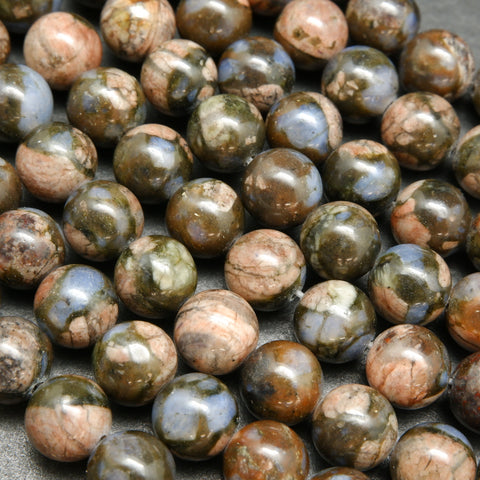 Brown and Pink Rhyolite Beads.