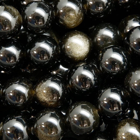 Golden Sheen Obsidian Beads