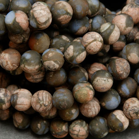 Brown and pink Rhyolite Beads.