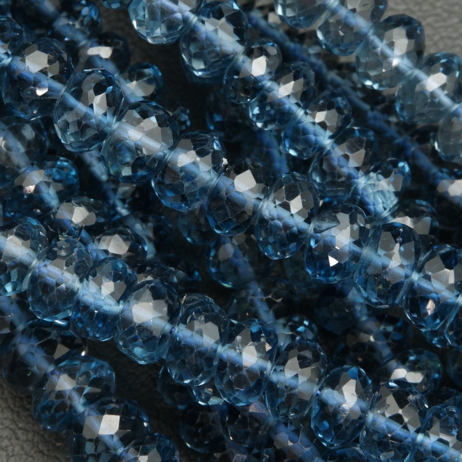 Faceted Blue Topaz Beads For Jewelry Making.