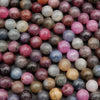 Close-up of multicolored round beads.