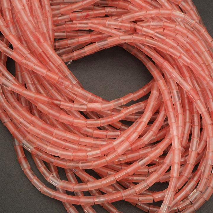 Cherry Acrylic Beads (syn) · Smooth · Tube · 5mm **CLEARANCE**, Tejas Beads, Beads