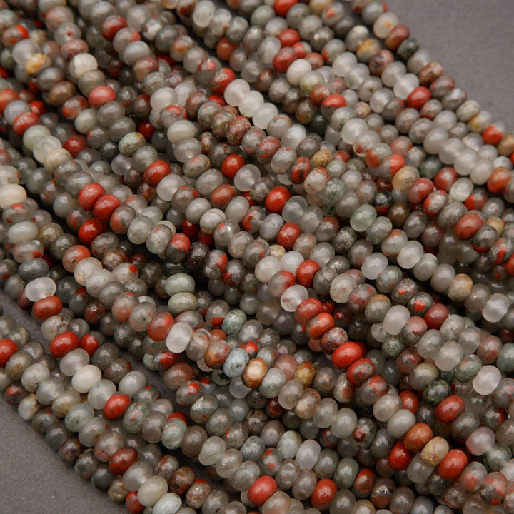 African Bloodstone · Smooth · Rondelle · 4x6mm, Tejas Beads, Beads