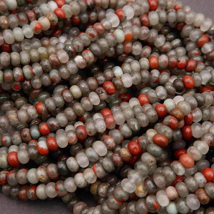 African Bloodstone · Smooth · Rondelle · 4x6mm, Tejas Beads, Beads