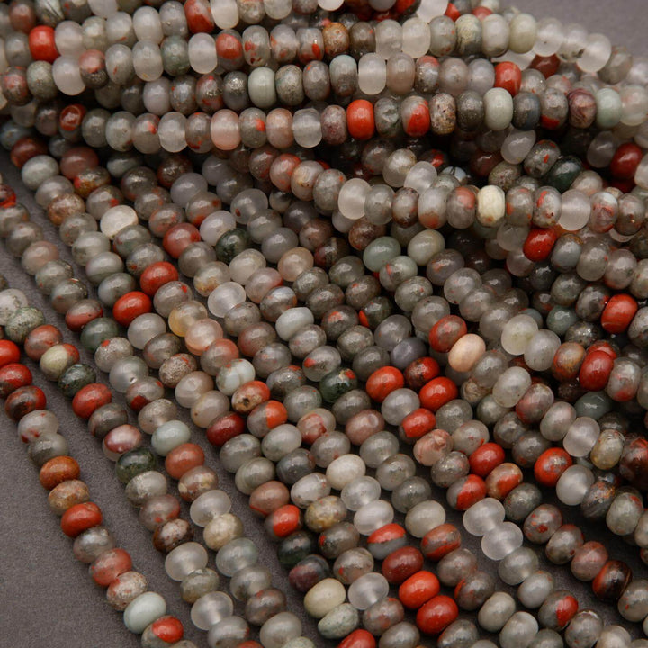 African Bloodstone · Smooth · Rondelle · 4x6mm, Tejas Beads, Beads