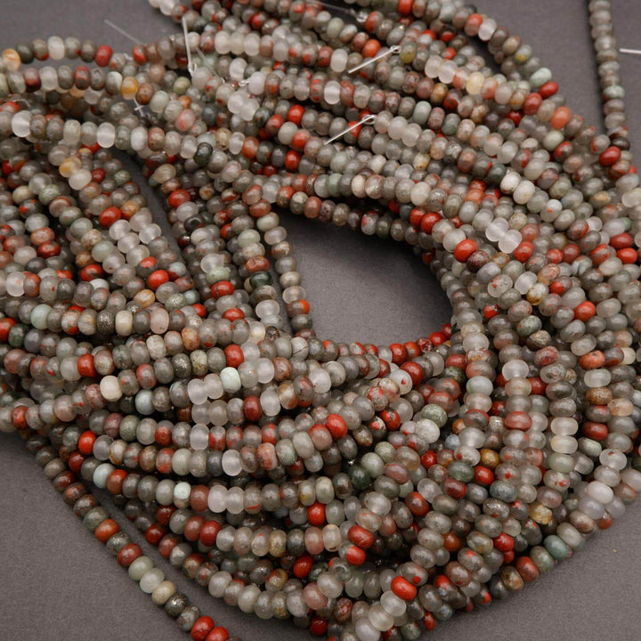 African Bloodstone · Smooth · Rondelle · 4x6mm, Tejas Beads, Beads