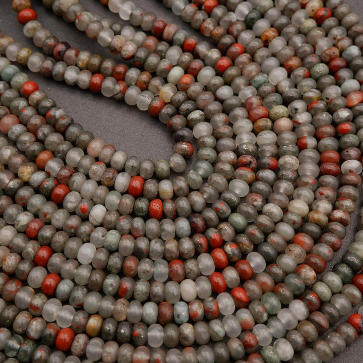 African Bloodstone · Smooth · Rondelle · 4x6mm, Tejas Beads, Beads