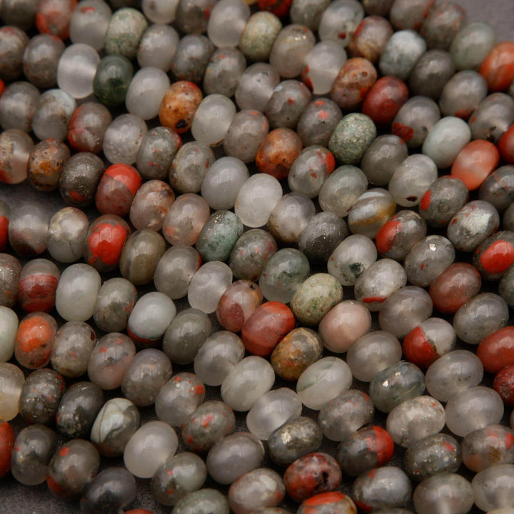 African Bloodstone · Smooth · Rondelle · 4x6mm, Tejas Beads, Beads