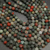 African bloodstone beads in matte finish.