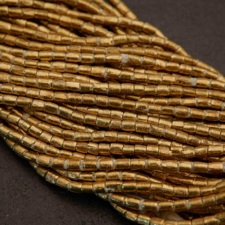 Ethiopian Brass · Smooth · Tube · 2mm, Tejas Beads, Beads