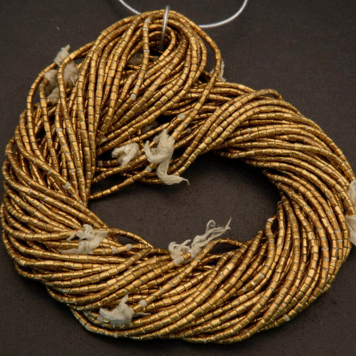 Ethiopian Brass · Smooth · Tube · 2mm, Tejas Beads, Beads