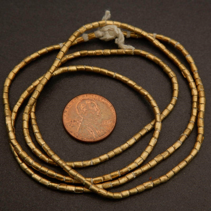 Ethiopian Brass · Smooth · Tube · 2mm, Tejas Beads, Beads