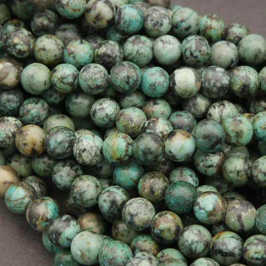 African Turquoise · Smooth · Round · 6mm, 8mm, 10mm · Large Hole · 1/2 Strand **CLEARANCE**, Tejas Beads, Beads