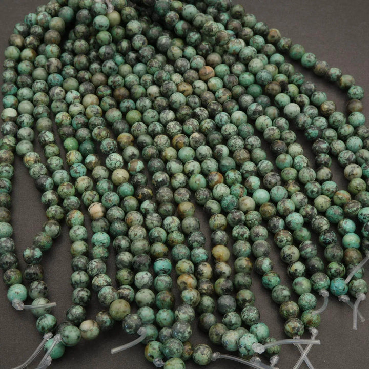 African Turquoise · Smooth · Round · 6mm, 8mm, 10mm · Large Hole · 1/2 Strand **CLEARANCE**, Tejas Beads, Beads