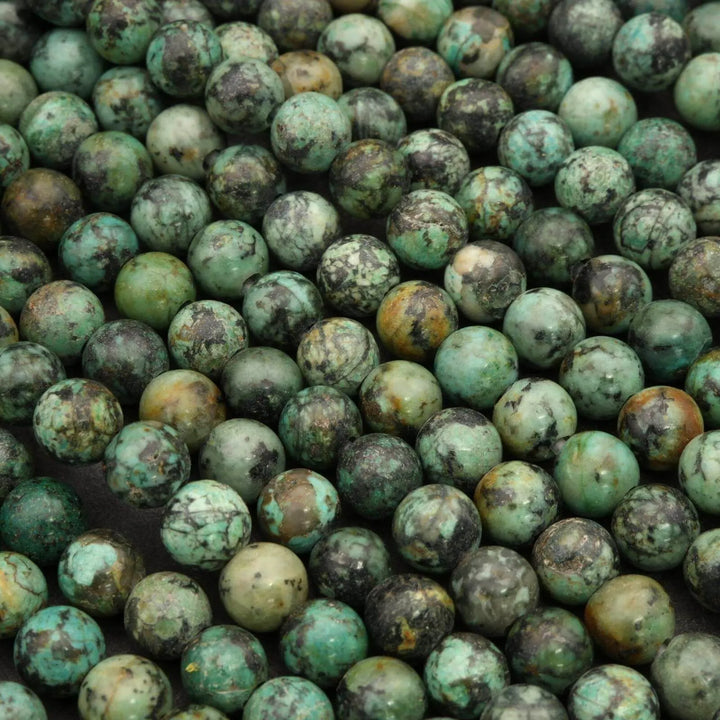 African Turquoise · Smooth · Round · 6mm, 8mm, 10mm · Large Hole · 1/2 Strand **CLEARANCE**, Tejas Beads, Beads