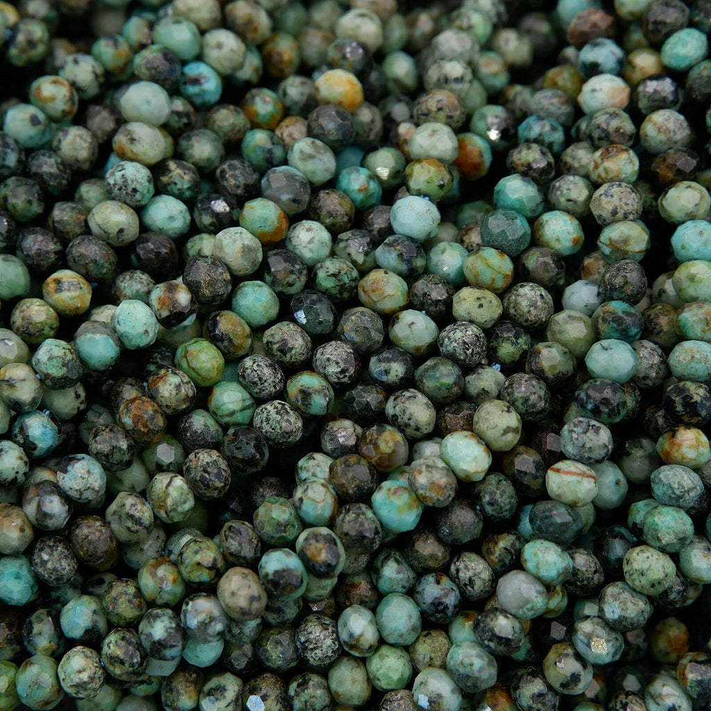 Close-up of turquoise and green beads