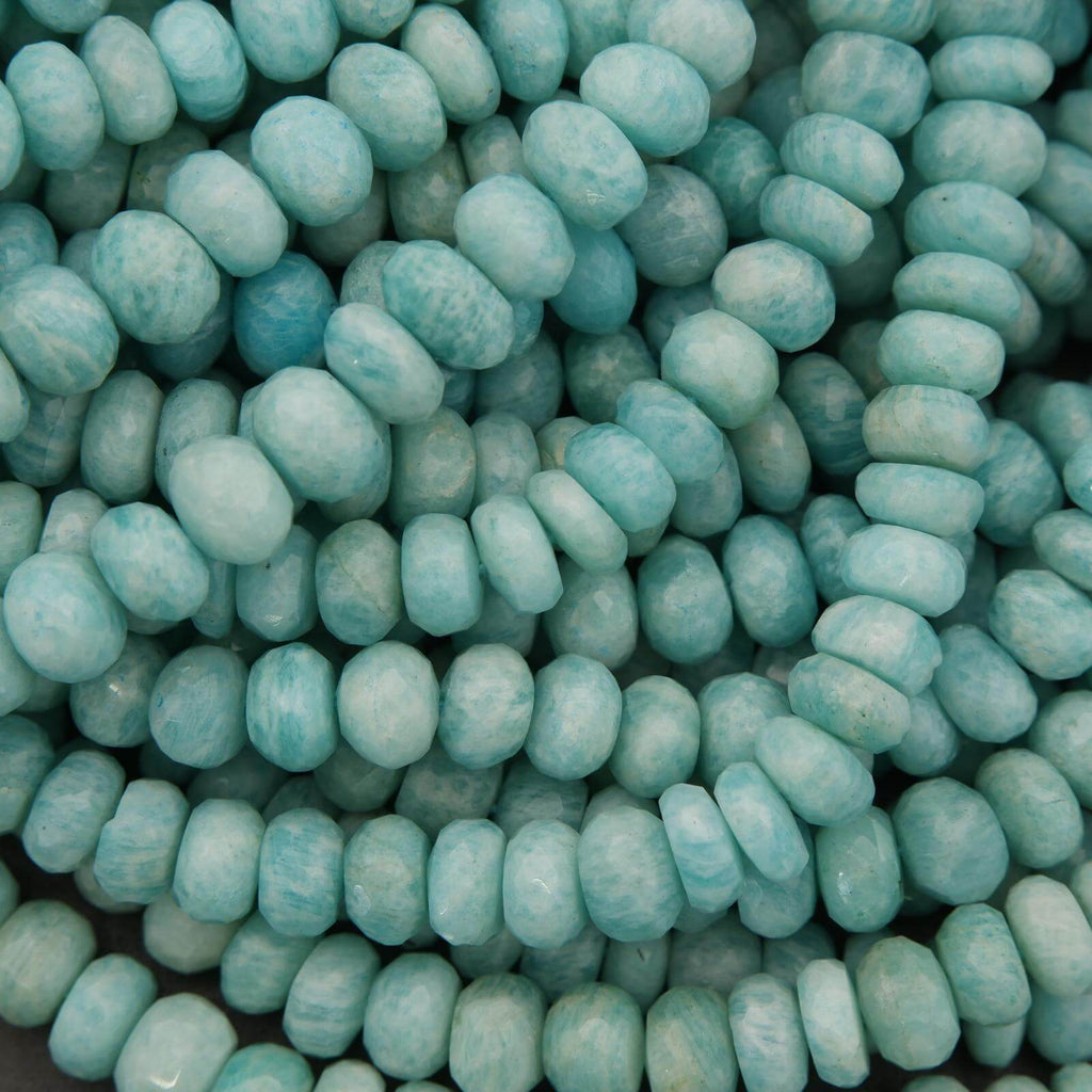 Close-up of turquoise beads with a textured surface
