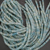 Pastel blue rondelle shape amazonite beads.