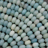 Pastel blue rondelle shape amazonite beads.