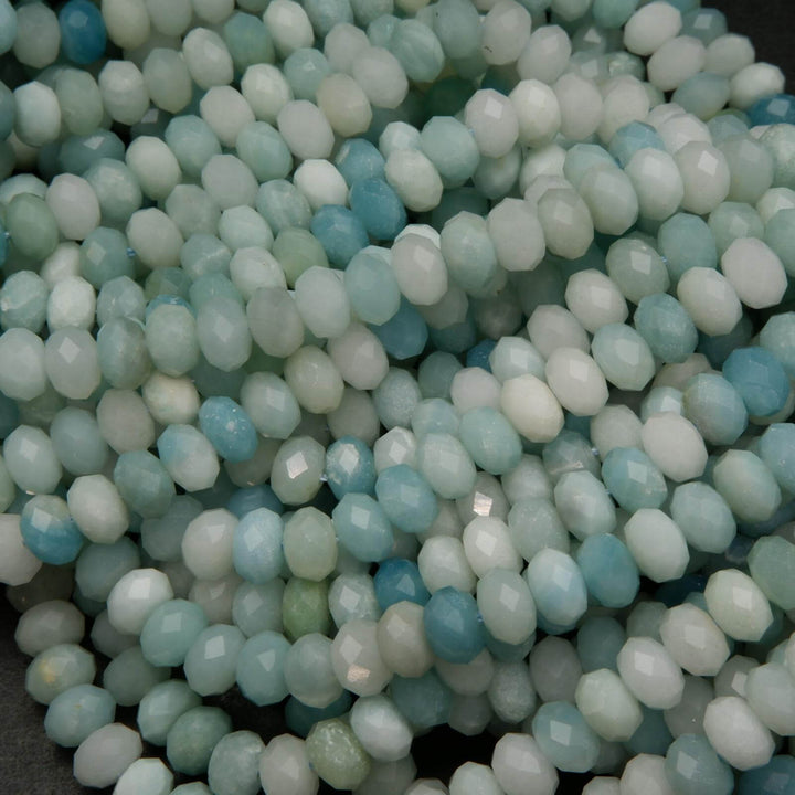 White and blue peruvian amazonite beads.