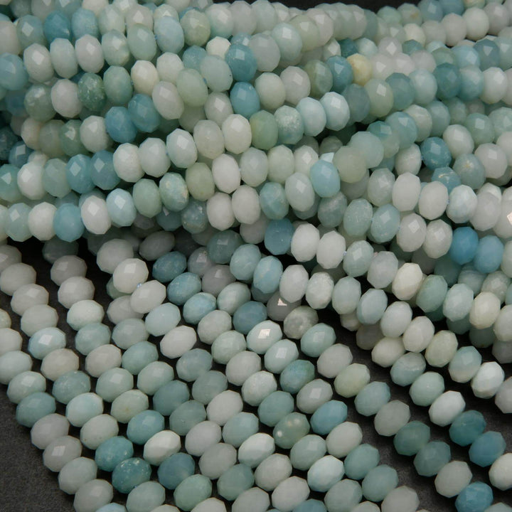 White and blue peruvian amazonite beads.