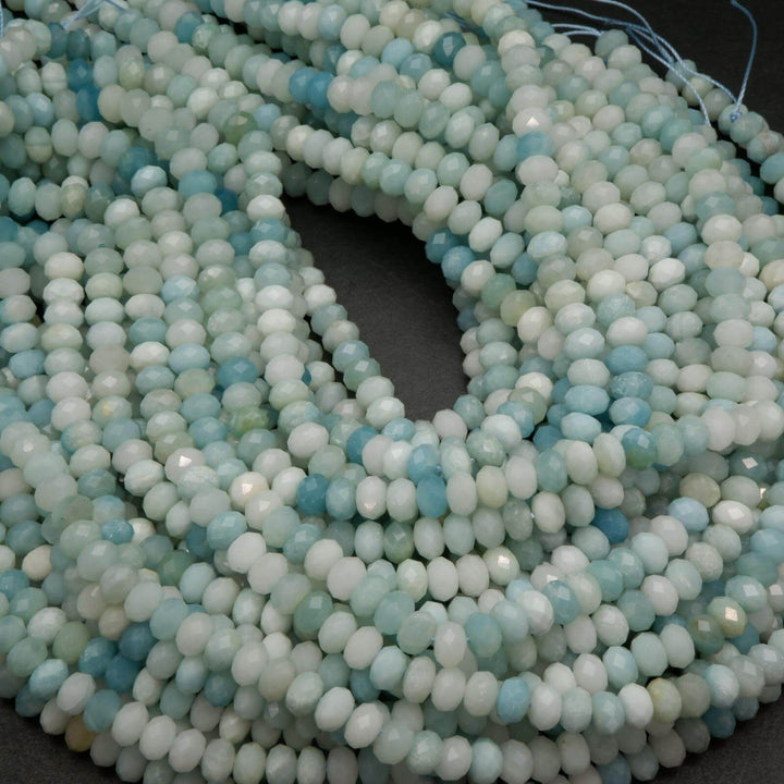 White and blue peruvian amazonite beads.