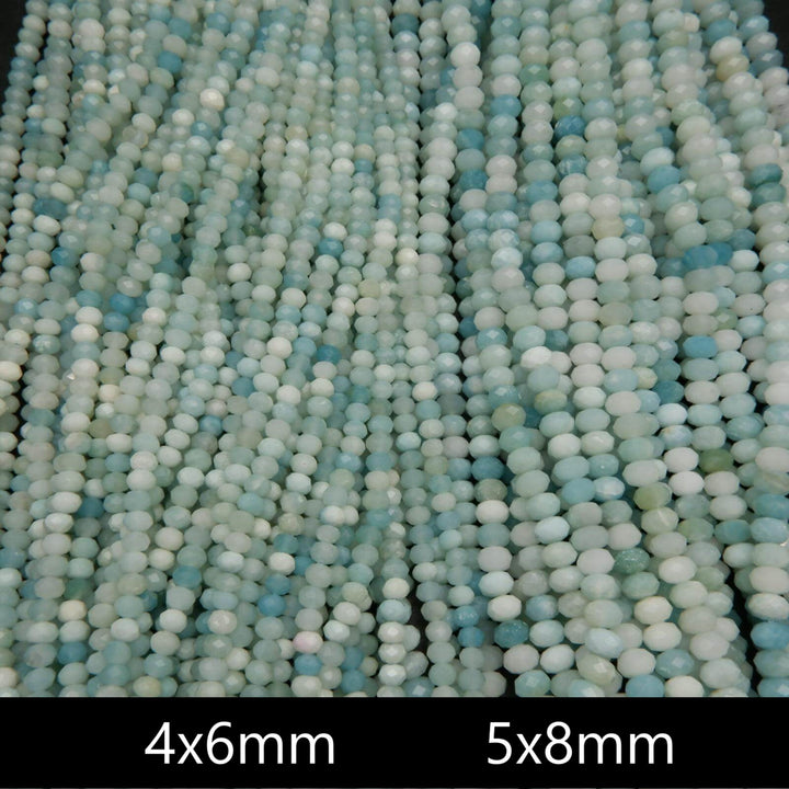 White and blue peruvian amazonite beads.