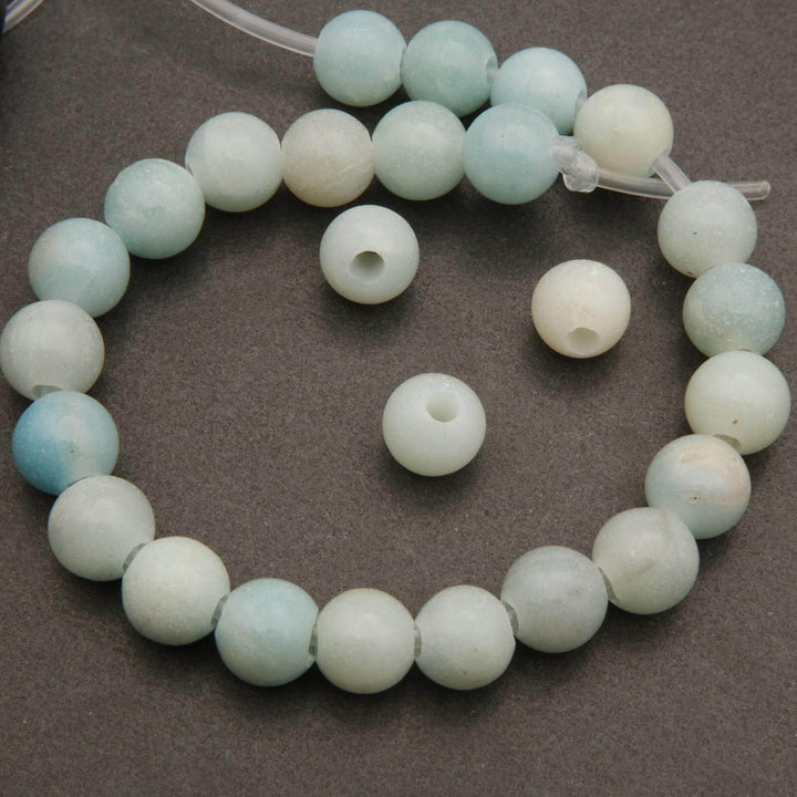 Blue amazonite beads.