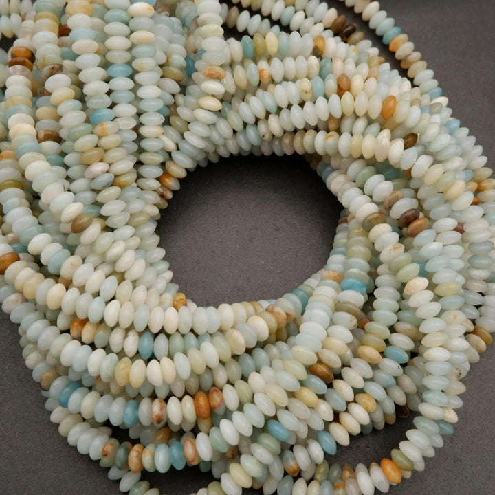 Amazonite · Smooth · Rondelle Saucer · 3x6mm, Tejas Beads, Beads