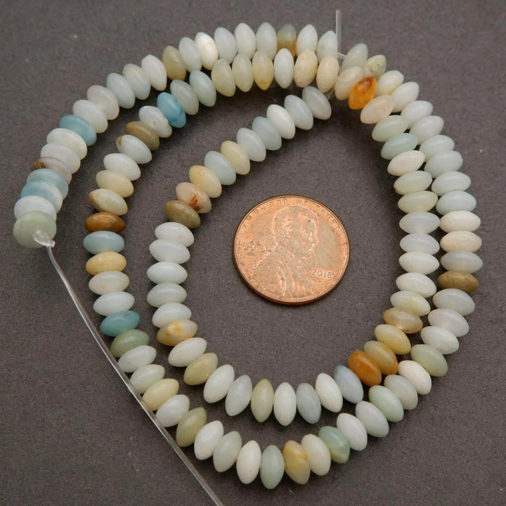 Amazonite · Smooth · Rondelle Saucer · 3x6mm, Tejas Beads, Beads