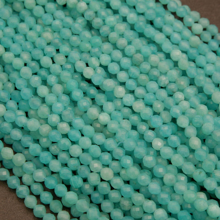 Peruvian Amazonite · Microfaceted · Round · 2mm, 3mm, 4mm, Tejas Beads, Beads