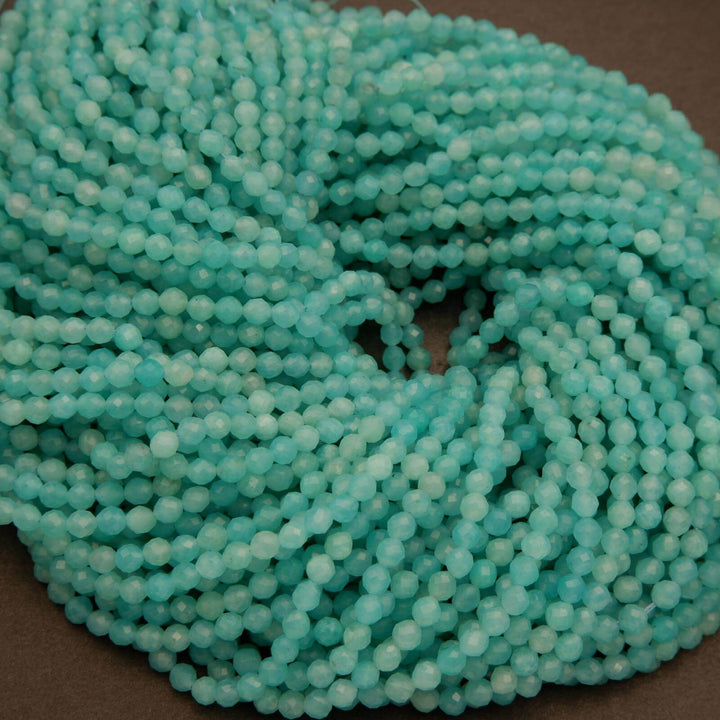 Peruvian Amazonite · Microfaceted · Round · 2mm, 3mm, 4mm, Tejas Beads, Beads