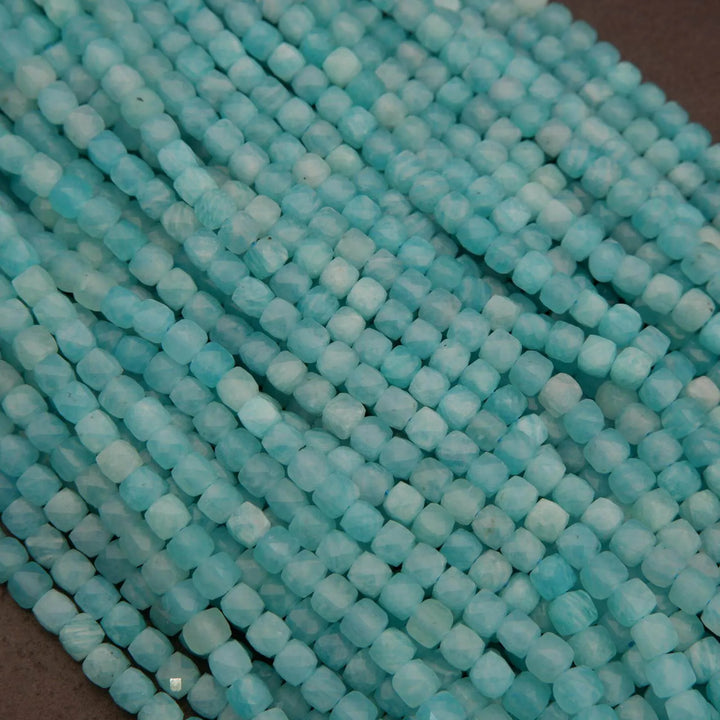 Peruvian Amazonite · Microfaceted · Cube · 4mm, Tejas Beads, Beads