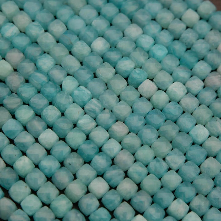 Peruvian Amazonite · Microfaceted · Cube · 4mm, Tejas Beads, Beads