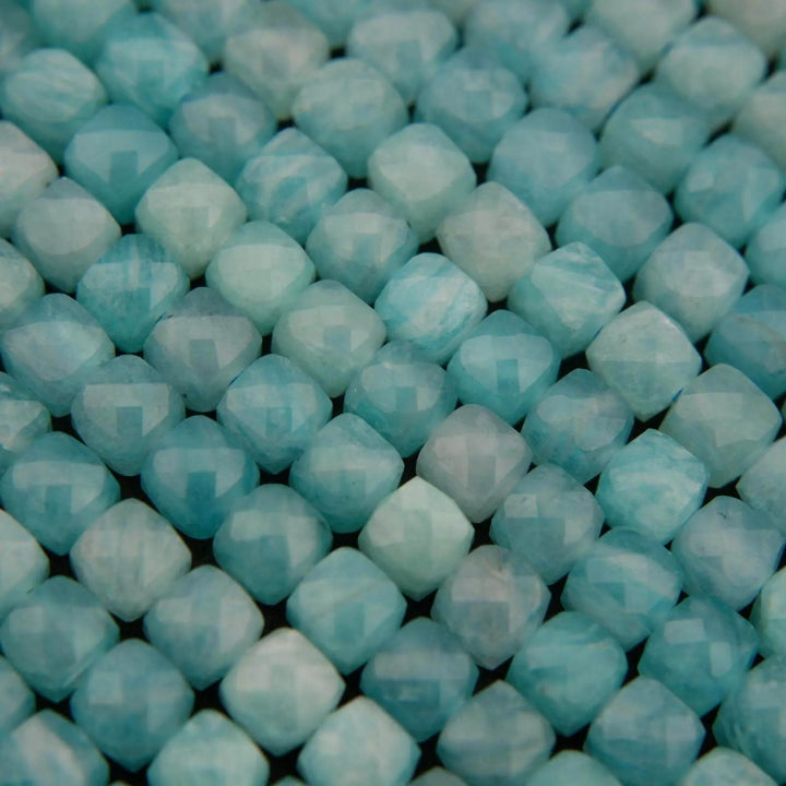 Peruvian Amazonite · Microfaceted · Cube · 4mm, Tejas Beads, Beads