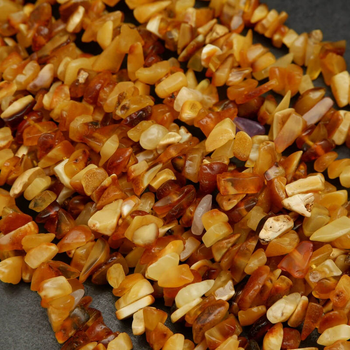 Amber beads.